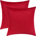 Mixhug Decorative Throw Pillow Covers, Velvet Cushion Covers, Solid Throw Pillow Cases for Couch and Bed Pillows, Burnt Orange, 20 x 20 Inches, Set of 2 Home & Garden > Decor > Chair & Sofa Cushions Mixhug Red 20 x 20 Inches, 2 Pieces 