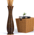 LEEWADEE Large Floor Vase – Handmade Flower Holder Made of Wood, Sophisticated Vessel for Decorative Branches and Dried Flowers, 30 inches, Brown Home & Garden > Decor > Vases LEEWADEE Brown 30 inches 