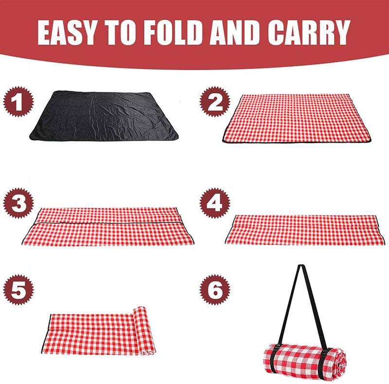 Extra Large Foldable Waterproof Picnic Blanket Mat with 3 Layers Material, Oversized Outdoor Beach Blanket Sand Proof Water-Resistant, Great for Camping on Grass, Hiking, Park with Family Home & Garden > Lawn & Garden > Outdoor Living > Outdoor Blankets > Picnic Blankets CHEERWELL   