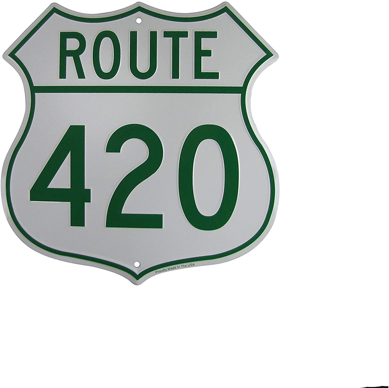 TG,LLC Treasure Gurus US Highway Route 420 Embossed Metal Sign Funny Weed Humor Wall Decor