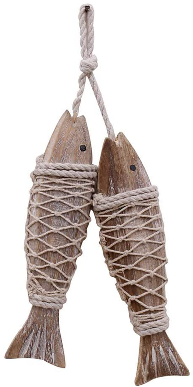 Hanging Wood Fish Rustic Wooden Hanging Fish Decorated Retro Wall Decorations Indoor Outdoor Wood Fish Decor Nautical Wood Fish Hanging Fish Decorations Nautical Outdoor Wall Decor Fish Wall Art Decor Set of 4 Home & Garden > Decor > Artwork > Sculptures & Statues WHY Decor Small  