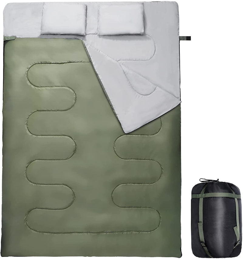 F2C Double Sleeping Bag with 2 Pillows & Storage Bag, Lightweight Waterproof Warm Cold Weather for Camping, Backpacking, Queen Size XL for 2 People, Adults or Teens Sporting Goods > Outdoor Recreation > Camping & Hiking > Sleeping BagsSporting Goods > Outdoor Recreation > Camping & Hiking > Sleeping Bags F2C   