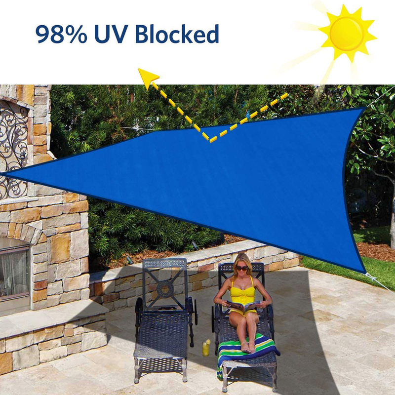 Quictent 20X16FT 185G HDPE Rectangle Sun Shade Sail Canopy 98% UV Block Outdoor Patio Garden with Hardware Kit (Blue) Home & Garden > Lawn & Garden > Outdoor Living > Outdoor Umbrella & Sunshade Accessories Quictent   