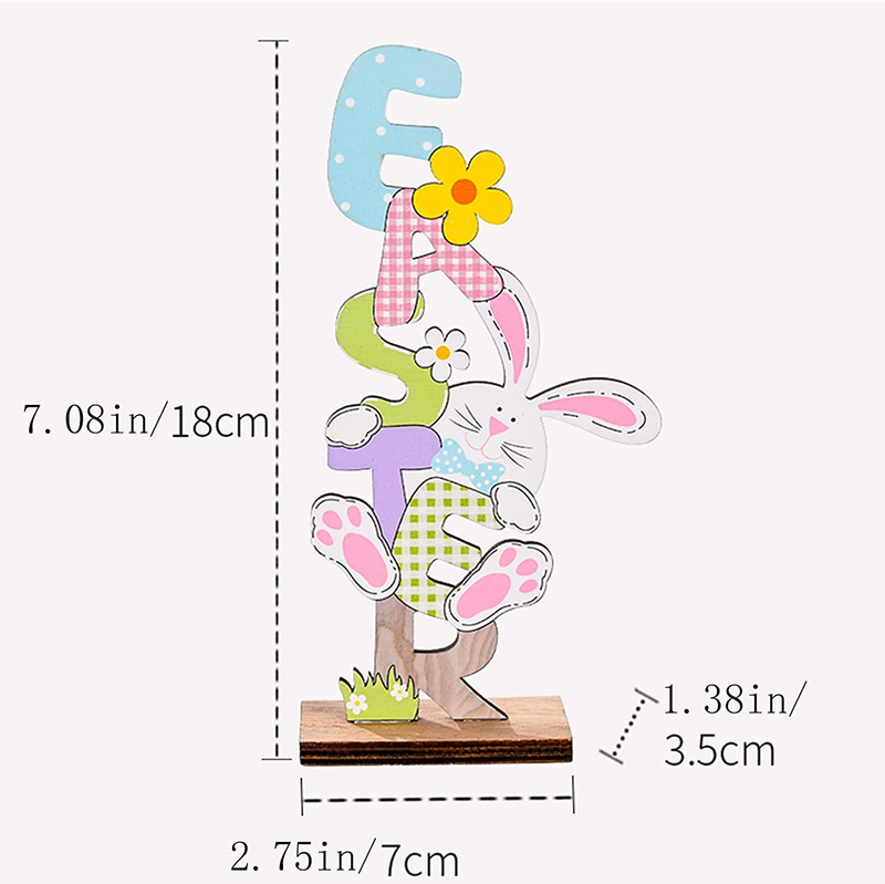 Easter Table Decoration Signs, Easter Table Centerpieces, Wooden Bunny Gnomes Decorations Family Signs for Spring Holiday Easter Party Indoor Outdoor Garden Yard Lawn Coffee Table Home Decor Home & Garden > Decor > Seasonal & Holiday Decorations HXIZMY   