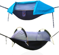 OHMU Camping Hammock with Mosquito Net and Rainfly Cover Portable Hammock Tent(Green) Sporting Goods > Outdoor Recreation > Camping & Hiking > Mosquito Nets & Insect Screens OHMU Blue  