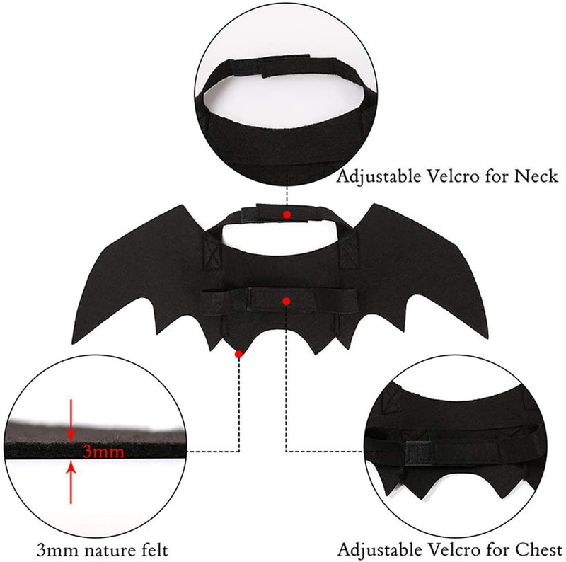 Feeke Cat Halloween Costume - Black Cat Bat Wings Cosplay - Pet Costumes Apparel for Cat Small Dogs Puppy for Cat Dress up Accessories