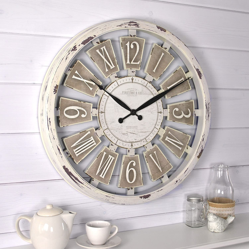 FirsTime & Co. Numeral Plaques Wall Clock Home & Garden > Decor > Clocks > Wall Clocks FirsTime & Co. Antique White 20 inches 