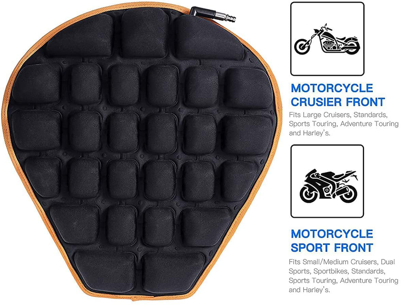 HOMMIESAFE Air Motorcycle Seat Cushion Water Fillable Cooling Down Seat Pad,Pressure Relief Ride Motorcycle Air Cushion Large for Cruiser Touring Saddles(Orange) Vehicles & Parts > Vehicle Parts & Accessories > Vehicle Maintenance, Care & Decor > Vehicle Covers > Vehicle Storage Covers > Motorcycle Storage Covers HOMMIESAFE   