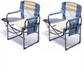 SUNNYFEEL Camping Directors Chair, Heavy Duty,Oversized Portable Folding Chair with Side Table, Pocket for Beach, Fishing,Trip,Picnic,Lawn,Concert Outdoor Foldable Camp Chairs Sporting Goods > Outdoor Recreation > Camping & Hiking > Camp Furniture Sunnyfeel 2pcs Khaki  
