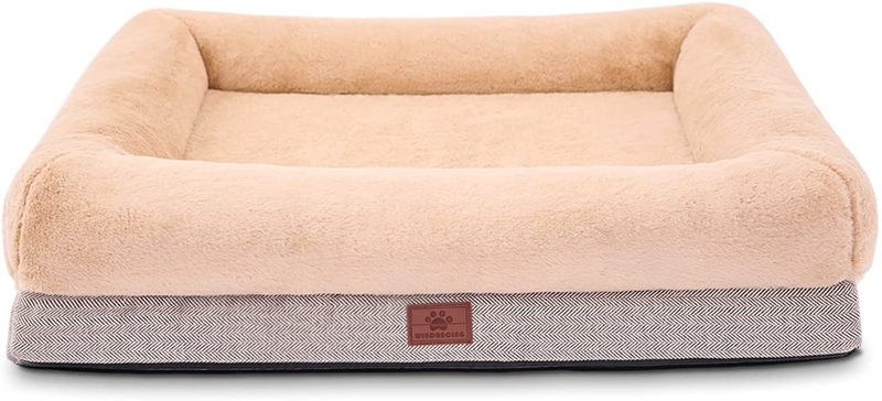 Orthopedic Dog Bed for Large Dogs and Medium Dogs, Dog Sofa Bed with Waterproof Liner Pad and Removable Washable Cover, Dog Mat for Crates and Couch，Puppy Bed, Pet Bed Animals & Pet Supplies > Pet Supplies > Dog Supplies > Dog Beds WINDRACING Apricot X-Large 