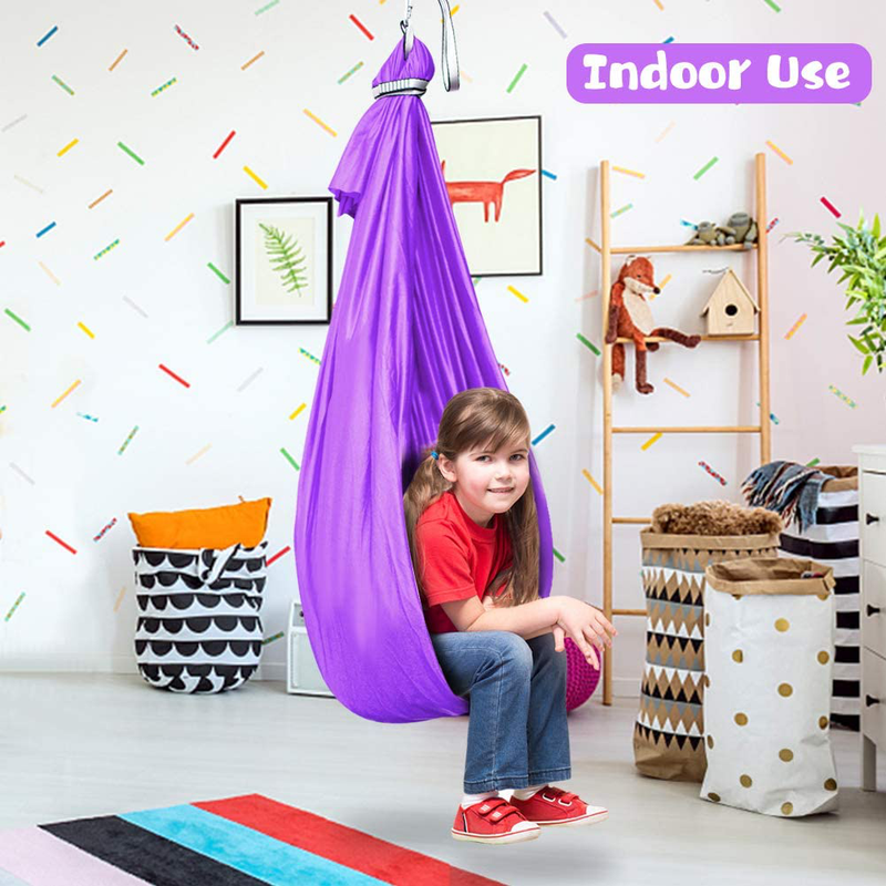Therapy Swing for Kids with Special Needs (Hardware Included) Sensory Swing Cuddle Swing Indoor Outdoor Kids Swing Adjustable Hammock for Children with Autism, ADHD, Aspergers, Sensory Integration Home & Garden > Lawn & Garden > Outdoor Living > Hammocks Aokitec   