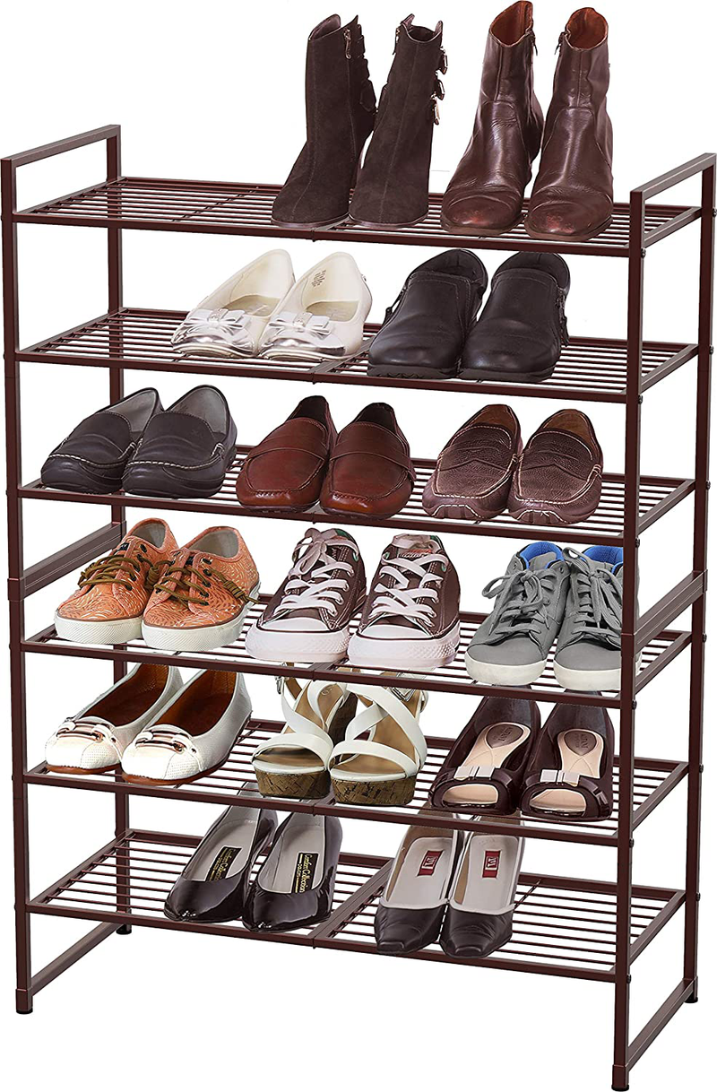 Simple Houseware 3-Tier Stackable Shoes Rack Storage Shelf, Bronze Furniture > Cabinets & Storage > Armoires & Wardrobes Simple Houseware   