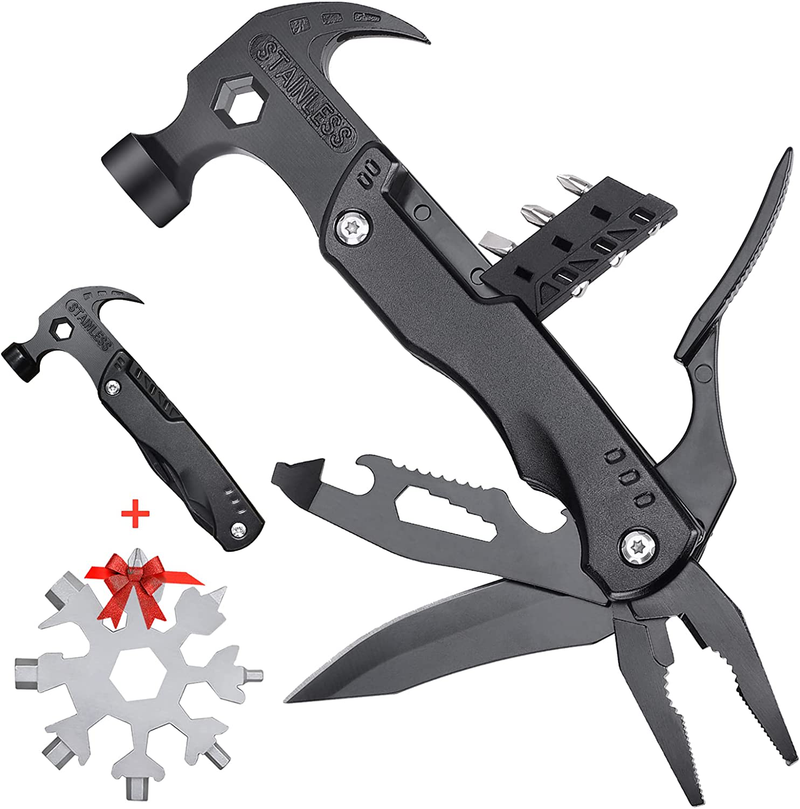GRESOU Multitool Axe Hammer, 14 in 1 Camping Survival Gear and Equipment, Multitool Hatchet with Saw Screwdrivers Pliers Bottle Opener, Camping Accessories Gifts for Men Outdoor Hiking Hunting Sporting Goods > Outdoor Recreation > Camping & Hiking > Camping Tools GRESOU Hammer Multitool  