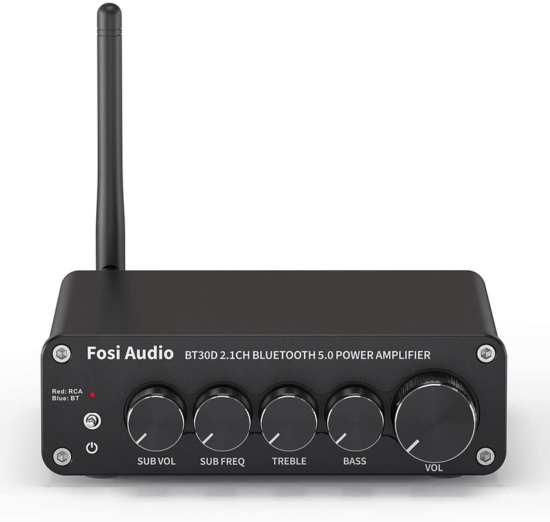 Fosi Audio BT30D Bluetooth 5.0 Stereo Audio Receiver Amplifier 2.1 Channel Mini Hi-Fi Class D Integrated Amp 50 Watt x2+100 Watt for Home Outdoor Passive Speakers/Subwoofer Powered Subwoofer Electronics > Audio > Audio Components > Audio Amplifiers Fosi Audio   