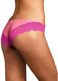 Maidenform Women's Comfort Devotion Lace Back Tanga Panty  Maidenform Guava Pink W/Fuchsia Feather C 5 