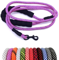 MayPaw Heavy Duty Rope Dog Leash, 6/8/10 FT Nylon Pet Leash, Soft Padded Handle Thick Lead Leash for Large Medium Dogs Small Puppy Animals & Pet Supplies > Pet Supplies > Dog Supplies MayPaw pink-blue dot 1/4" * 6' 