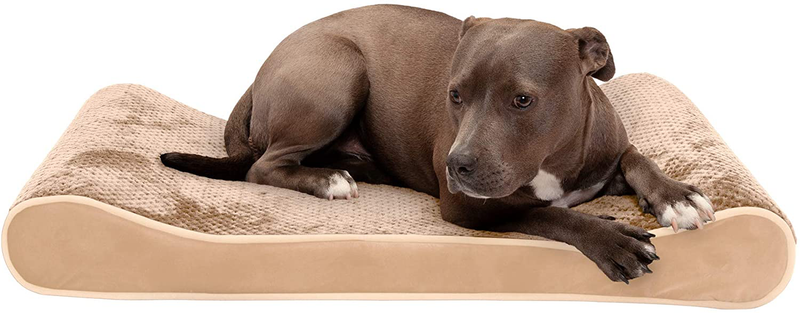 Furhaven Orthopedic, Cooling Gel, and Memory Foam Pet Beds for Small, Medium, and Large Dogs - Ergonomic Contour Luxe Lounger Dog Bed Mattress and More Animals & Pet Supplies > Pet Supplies > Dog Supplies > Dog Beds Furhaven Pet Products, Inc Minky Camel Contour Bed (Cooling Gel Foam) Large (Pack of 1)