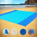 Sand Free Beach Blanket, Large/Oversized Outdoor Picnic Mat Waterproof Quick Drying Ripstop Nylon Compact Sandproof Beach Blanket for Camping Hiking Fishing Travel (L,82"X79") Home & Garden > Lawn & Garden > Outdoor Living > Outdoor Blankets > Picnic Blankets Earthsport Sky Blue+navy Blue, Xl  