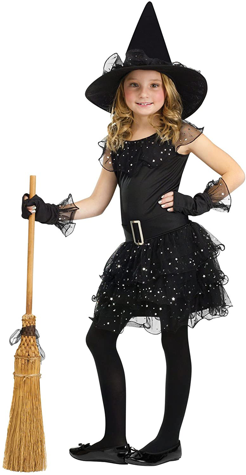 Girls Glitter Witch Costume Medium (8-10) Apparel & Accessories > Costumes & Accessories > Costumes Fun World Medium  