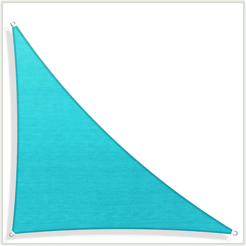 ColourTree 12' x 12' x 12' Blue Sun Shade Sail Triangle Canopy Awning Shelter Fabric Cloth Screen - UV Block UV Resistant Heavy Duty Commercial Grade - Outdoor Patio Carport - (We Make Custom Size) Home & Garden > Lawn & Garden > Outdoor Living > Outdoor Umbrella & Sunshade Accessories ColourTree Turquoise Right Triangle 11' x 22' x 24.6' 