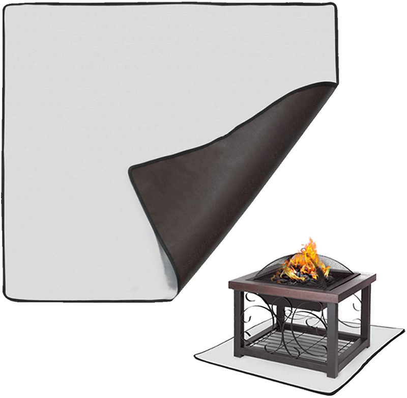 KOFAIR Square Fire Pit Mat (36 x 36 inch), Patio Fire Pit Pad, Fireproof Mat Deck Protector for Outdoor Wood Burning Fire Pit & BBQ Smoker, Fire-Resistant Grill Mat for Grass Lawn Protection (Gray) Home & Garden > Flood, Fire & Gas Safety KOFAIR Brown 38 x 38 inch 