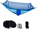 Double Hammock with Mosquito Net for 1-2 Person,Imngbl Portable Lightweight Pop up Hammocks with Bug Net & Tree Straps for outside Camping Sporting Goods > Outdoor Recreation > Camping & Hiking > Mosquito Nets & Insect Screens IMNGBL Blue  