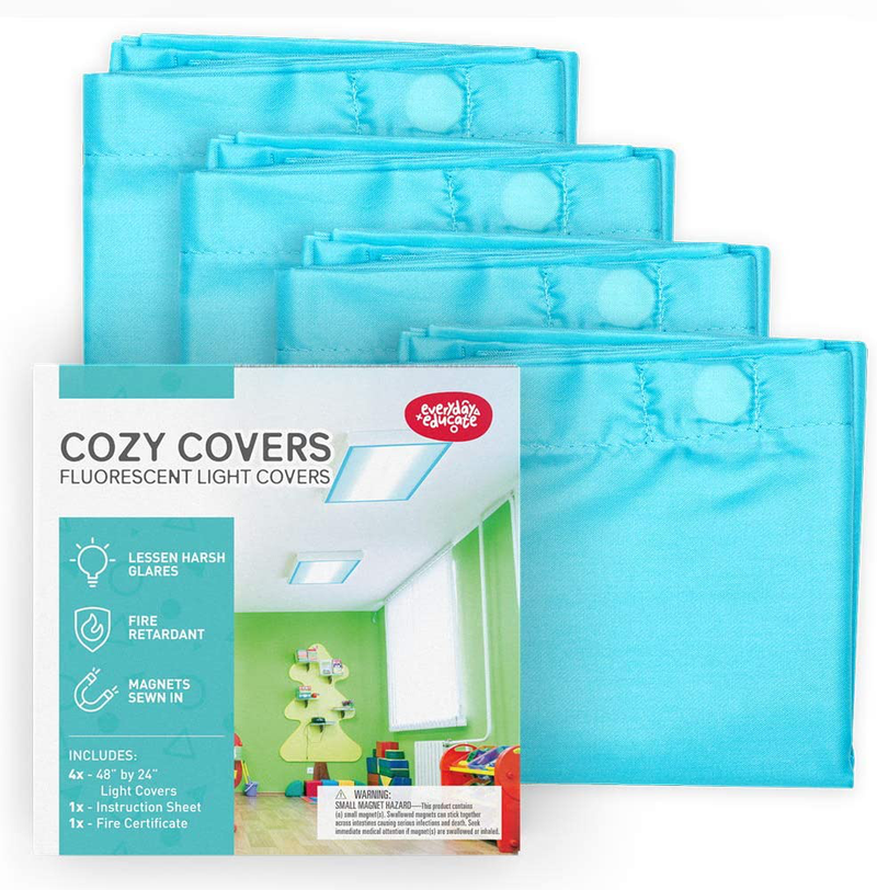 Fluorescent Light Covers | Fluorescent Light Covers for Ceiling Lights, Classroom, Office, or Blue Light Covers Fluorescent Filter- Eliminates Flicker & Glare - 48" by 24" (4 Pack, Sky Blue Panel) Home & Garden > Lighting > Lighting Fixtures > Ceiling Light Fixtures KOL DEALS   