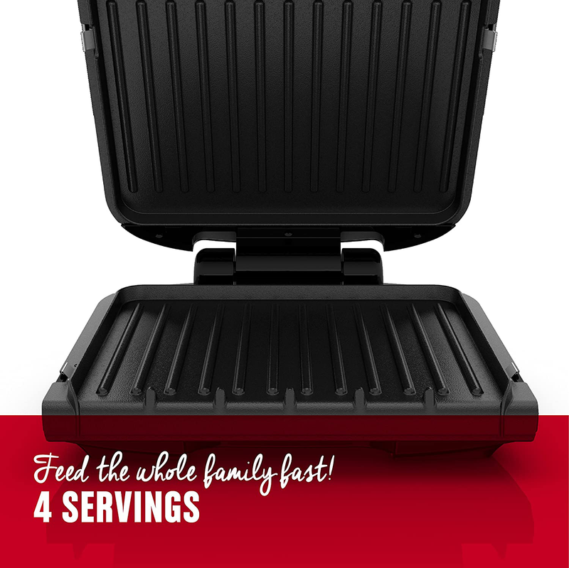 George Foreman 4-Serving Removable Plate Grill and Panini Press, Black, GRP1060B