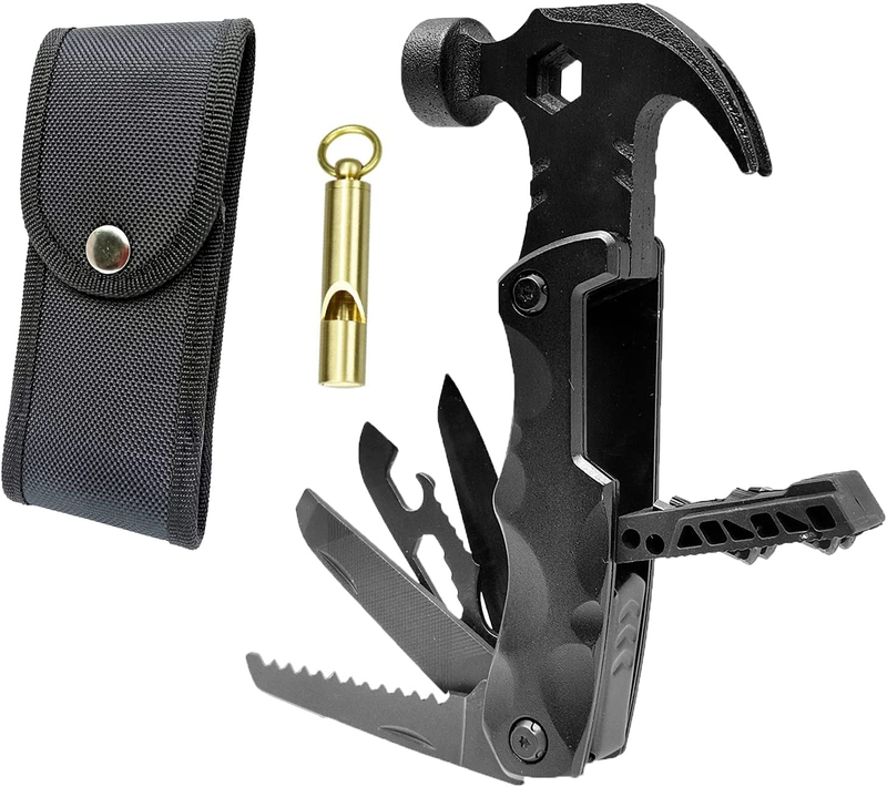 Hammer Multitool Camping Accessories, Cool Gadgets Gift for Men ,Outdoor Tool Gear and Equipment,Hvakhva Sporting Goods > Outdoor Recreation > Camping & Hiking > Camping Tools HVAKHVA Black  