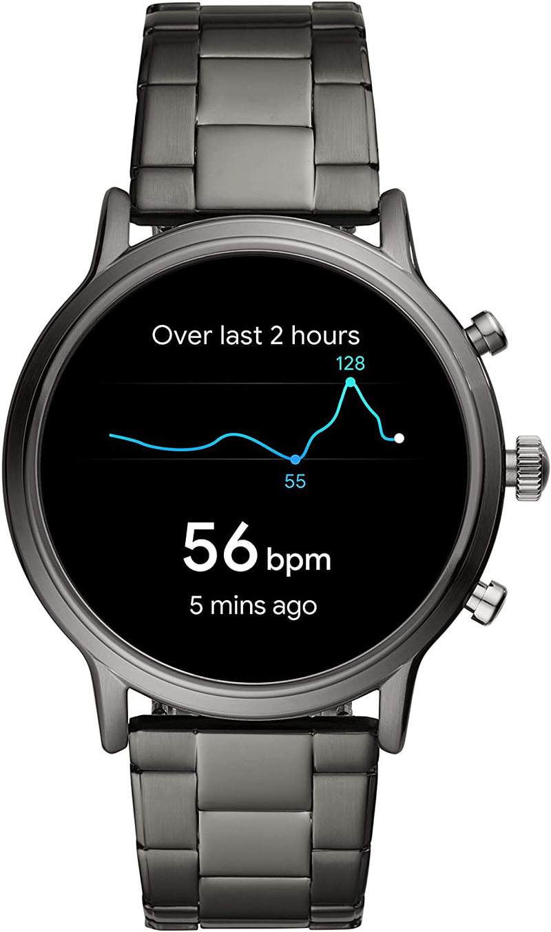 Fossil Gen 5 Carlyle Stainless Steel Touchscreen Smartwatch with Speaker, Heart Rate, GPS, Contactless Payments, and Smartphone Notifications Apparel & Accessories > Jewelry > Watches Fossil   