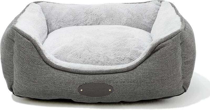 Dog Bed,Dog Beds for Medium Dogs,Cat Bed,Calming Dog Bed,Anxiety Comfy Durable Pet Beds with Reversible&Washable Cushion,Rectangle Dog Bed in Grey Color. DEBANG HOME Animals & Pet Supplies > Pet Supplies > Dog Supplies > Dog Beds DEBANG HOME Grey Small 