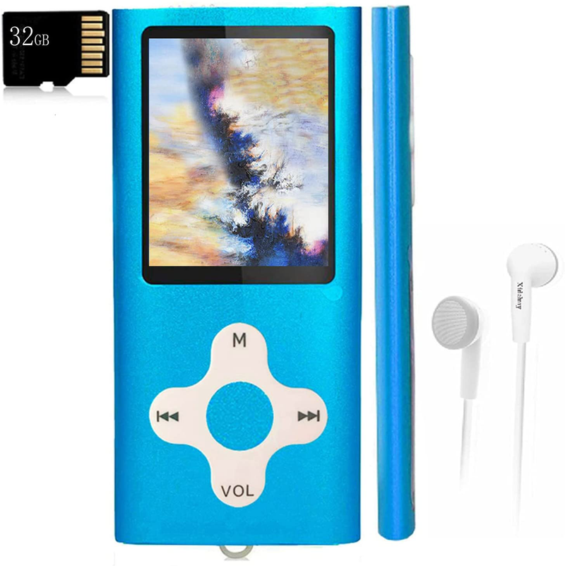 Mp3 Player,Music Player with a 32 GB Memory Card Portable Digital Music Player/Video/Voice Record/FM Radio/E-Book Reader/Photo Viewer/1.8 LCD Electronics > Audio > Audio Players & Recorders > MP3 Players Xidehuy Blue  