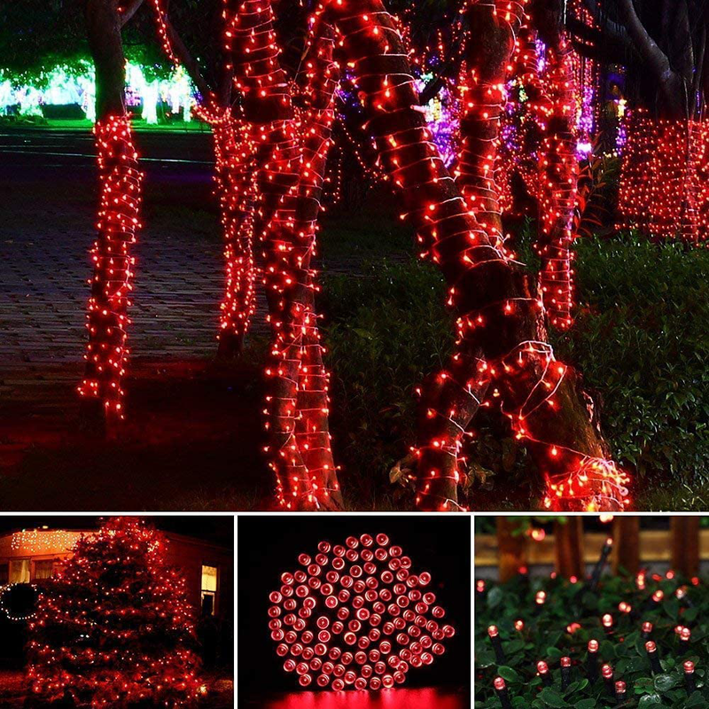 YEGUO Red Valentine Lights, 200 LED Christmas Lights Outdoor Waterproof, Christmas Tree Lights Indoor, 8 Modes 66Ft Green Wire Twinkle String Lights Plug in for Valentine'S Day Holiday