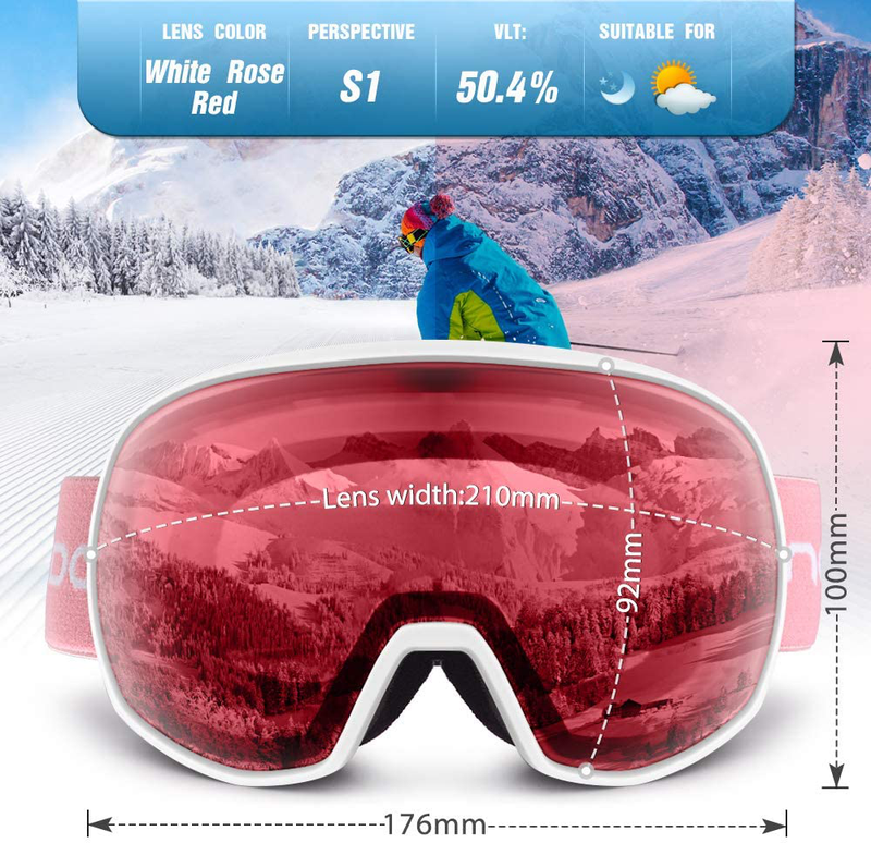 Snowledge Ski Goggles for Men Women with UV Protection, Anti-Fog Dual Lens  Snowledge   