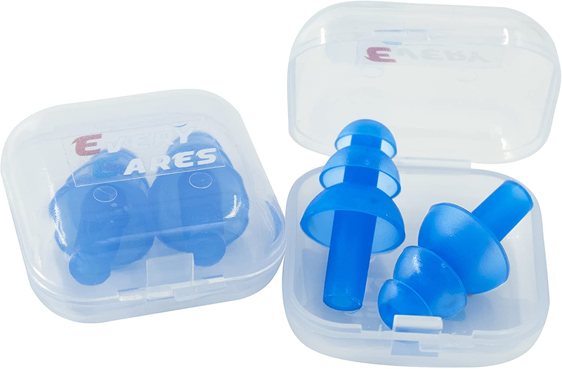 Every Cares Silicone Swimming Earplugs, 6 Pairs, Comfortable, Waterproof, Ear Plugs Swimming Showering Case