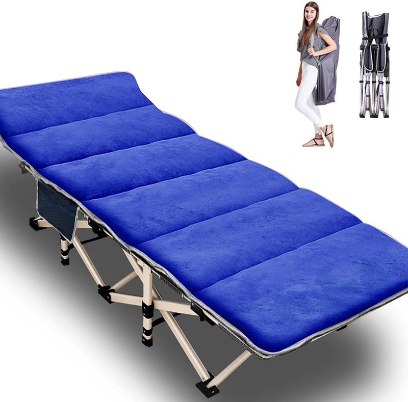 Lilypelle Folding Camping Cot, Double Layer Oxford Strong Heavy Duty Sleeping Cots with Carry Bag, Portable Travel Camp Cots for Home/Office Nap and Beach Vacation Sporting Goods > Outdoor Recreation > Camping & Hiking > Camp Furniture LILYPELLE   