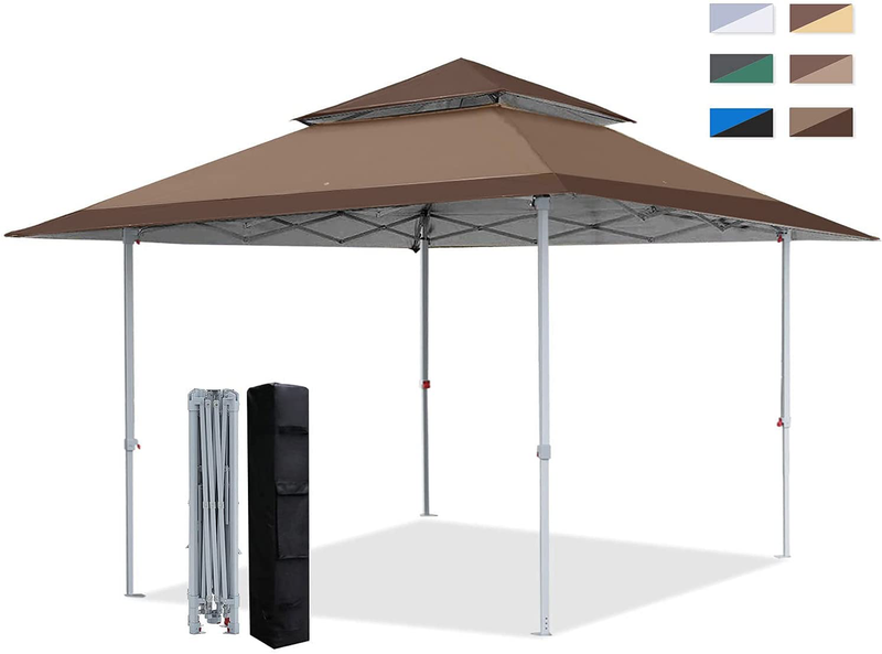 COOSHADE 13x13Ft Pop Up Canopy Tent Instant Folding Shelter 169 Square Feet Large Outdoor Sun Protection Shade(Coffee) Home & Garden > Lawn & Garden > Outdoor Living > Outdoor Structures > Canopies & Gazebos COOSHADE   