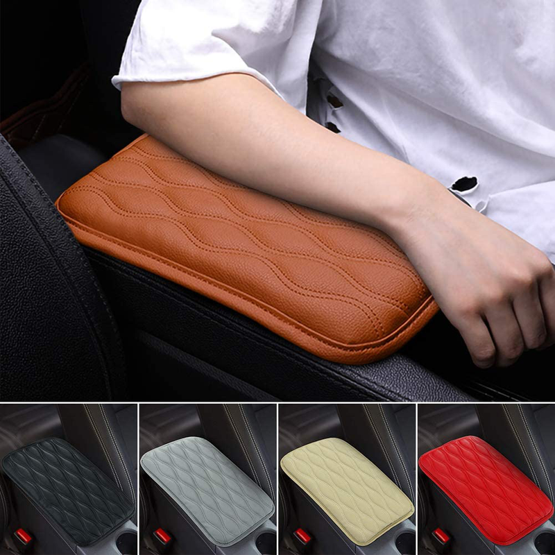SUHU Auto Center Console Cover Pad Universal Fit for SUV/ Truck/ Car, Waterproof Car Armrest Seat Box Cover, Leather Auto Armrest Cover Vehicles & Parts > Vehicle Parts & Accessories > Motor Vehicle Parts > Motor Vehicle Seating Mioloe Brown N 
