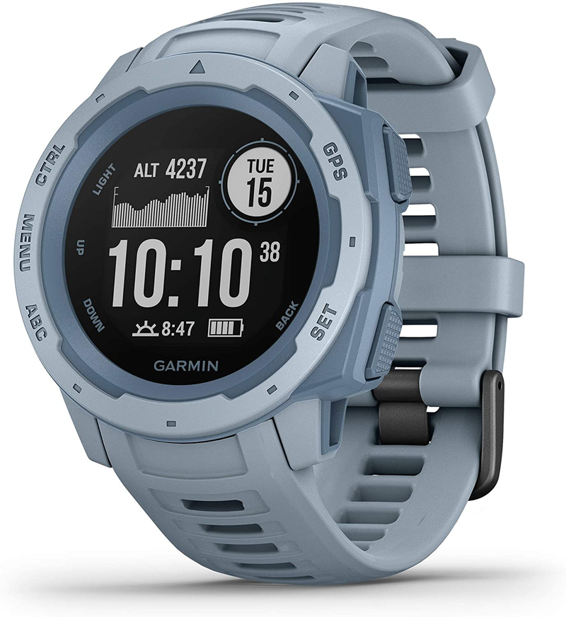 Garmin 010-02064-00 Instinct, Rugged Outdoor Watch with GPS, Features Glonass and Galileo, Heart Rate Monitoring and 3-Axis Compass, Graphite Apparel & Accessories > Jewelry > Watches Garmin Seafoam Blue Instinct 