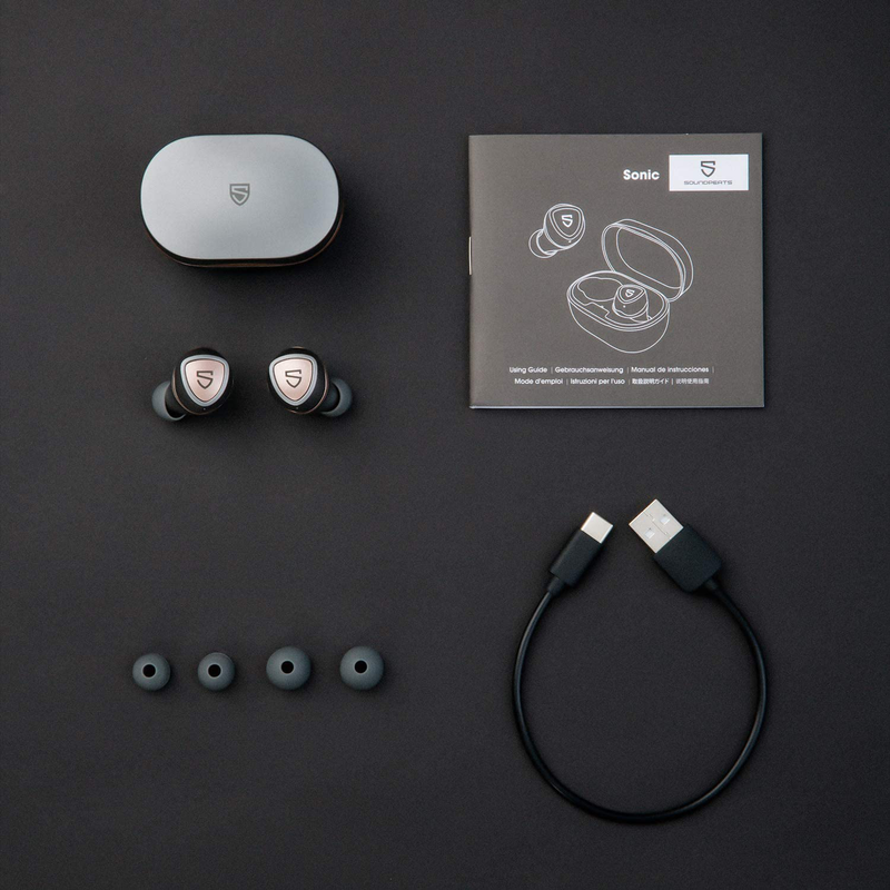 SoundPEATS Sonic Wireless Earbuds in-Ear Bluetooth Headphones V5.2 Wireless Earphones with aptX-Adaptive, Game Mode, TrueWireless Mirroring, Immersive Bass, 35 Hours, USB-C, Single/Twin