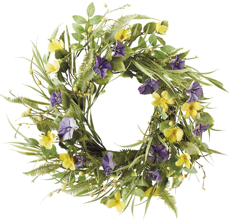 DII Decorative Seasonal Wreath Spring/Summer, Front Door or Indoor Wall Décor, 22", Wild Flowers Home & Garden > Plants > Flowers DII Wild Flowers  