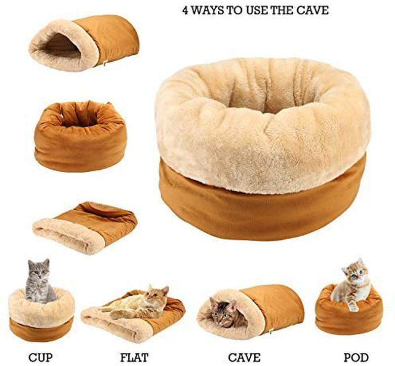 Pet Magasin Self Warming Cat Cave Bed with 4-Way Cat Hideaways Animals & Pet Supplies > Pet Supplies > Cat Supplies > Cat Beds Pet Magasin   