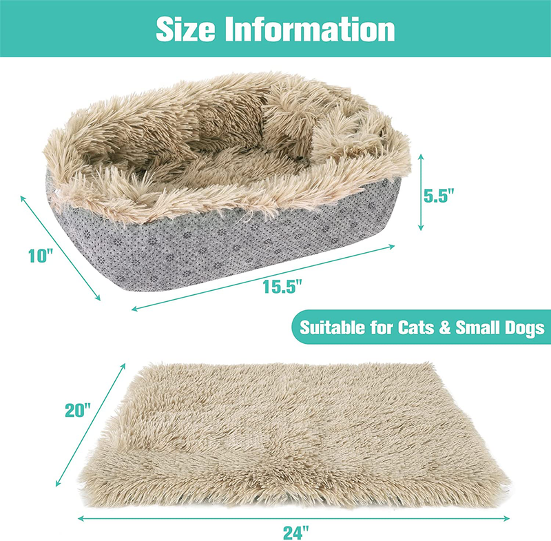 SCENEREAL Self-Warming Cat Bed Mat for Cats Small Dogs, Function 2 in 1 Soft Plush with Anti-Slip Bottom, Washable Pet Mat Autumn Winter Indoor Snooze Sleeping for Kittens Puppy Dog