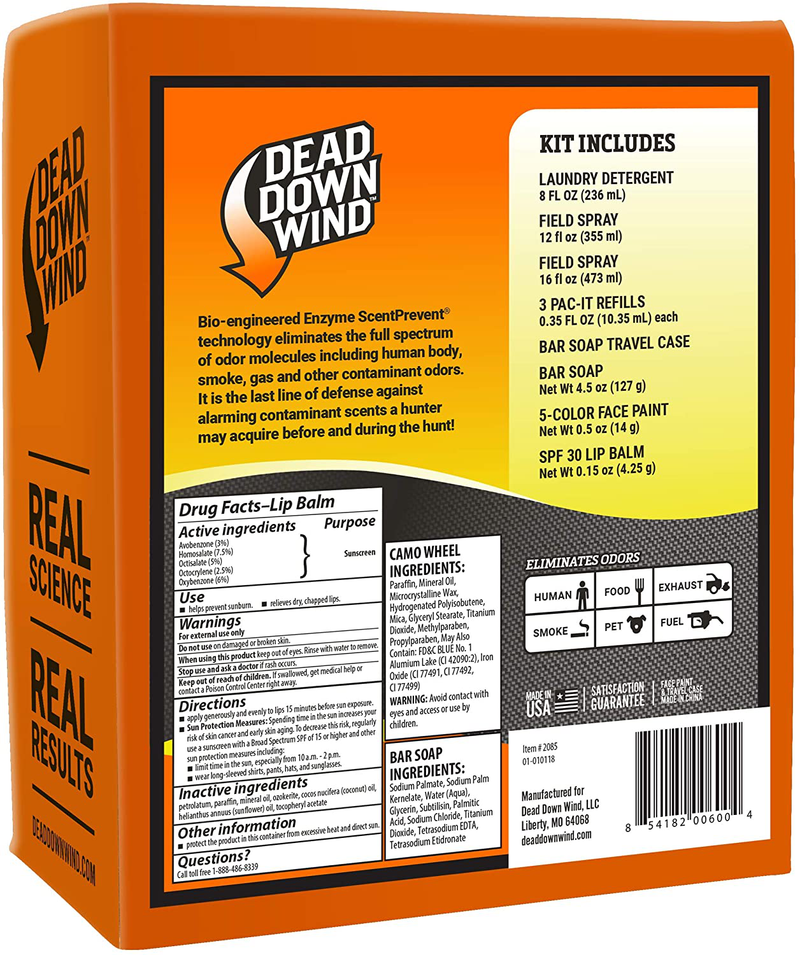 Dead Down Wind Trophy Hunter Kit | 10 Piece | Laundry Detergent, Bar Soap, Field Spray for Odor, Lip Balm | Hunting Accessories and Gear Value Pack  Dead Down Wind   