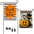 Didida 2Pack Halloween Decoration Vertical Double-Sided Outdoor Garden Flags,Happy Halloween Fall Pumpkin Ghost Vintage Burlap Flag Decor with Clips Stoppers for Home Front Door Outside Yard Lawn Arts & Entertainment > Party & Celebration > Party Supplies Didida Halloween Set 1  