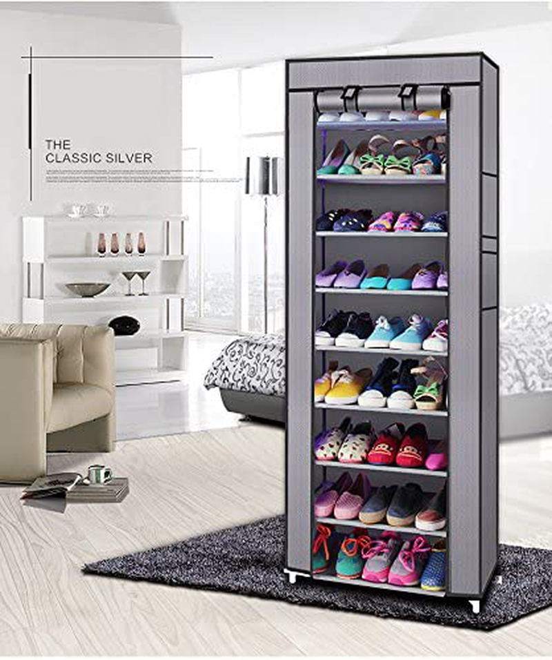 SLCSY Fashionable Room-Saving 9 Lattices Non-Woven Fabric Shoe Rack Shoe Storage Cabinet Organizer (Coffee) Furniture > Cabinets & Storage > Armoires & Wardrobes SLCSY Wine Red  