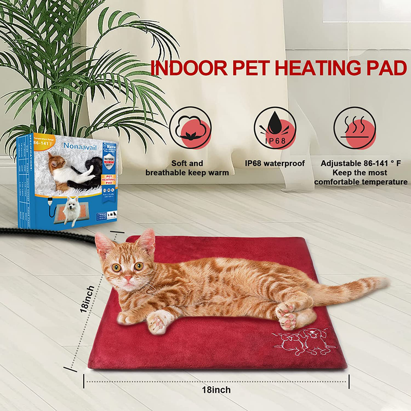 Pet Heating Pad, Cats Dogs Heated Pad Temperature Adjustable with 5-Level Timer, Indoor Electric Pet Warming Mat with Chew Resistant Cord, Heated Cat Bed with Waterproof and Auto-Off, Heated Pet Mat… Animals & Pet Supplies > Pet Supplies > Cat Supplies > Cat Beds Nonaavail   