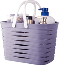 Jiatua Plastic Storage Basket with Handles, Shower Caddy Tote Portable Storage Bins for Bathroom,Bedroom, White Sporting Goods > Outdoor Recreation > Camping & Hiking > Portable Toilets & Showers JiatuA A-grey  