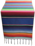Mexican Serape Table Runner for Mexican Theme Party, Cinco de Mayo Fiesta Party, Day of Death Decorations, Falsa Classic Striped Fringe Pattern Cotton Blanket, Red,14x84 inches Home & Garden > Decor > Seasonal & Holiday Decorations& Garden > Decor > Seasonal & Holiday Decorations Toaroa Royal Blue 10 