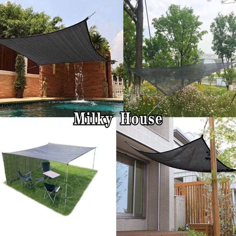 Shade Cloth 90% Sunblock Mesh 6.5FTX6.5FT Taped Edge with Aluminum Grommets Easier to Hang, UV Resistant Shade Sun Black Net for Greenhouse Flowers Plants Patio Lawn Mesh Nets, Greenhouse Shades Cloth Home & Garden > Lawn & Garden > Outdoor Living > Outdoor Umbrella & Sunshade Accessories Milky House   